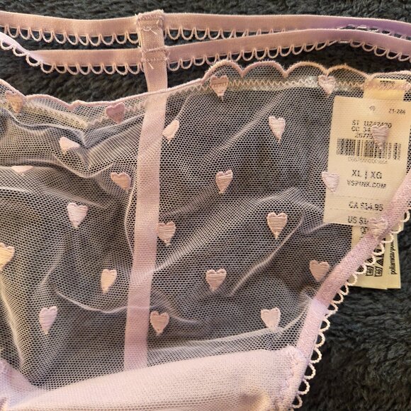 Victoria's Secret Pink! Light purple Wink double strap mesh V-string Panties XL - Picture 2 of 4